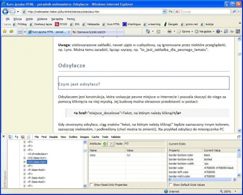 Internet Explorer Developer Toolbar