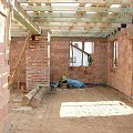 12 sierpnia 2006. Wnętrza. Widok z przyszłej kuchni na salon. #budowa